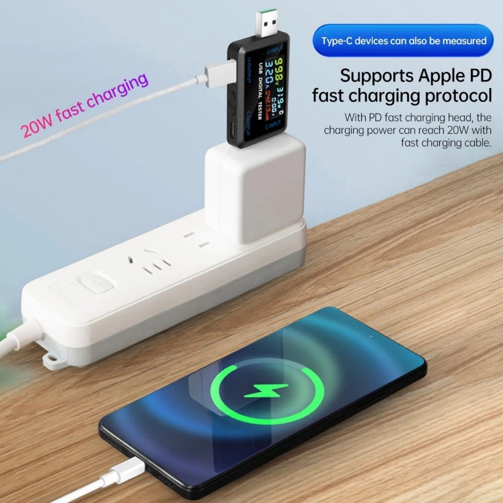 New Professional USB C Voltmeter Ammeter with IPS Display for Digital Devices