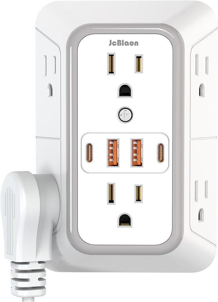 4 USB Wall Charger Power Strip Surge Protector with Multiple Outlets