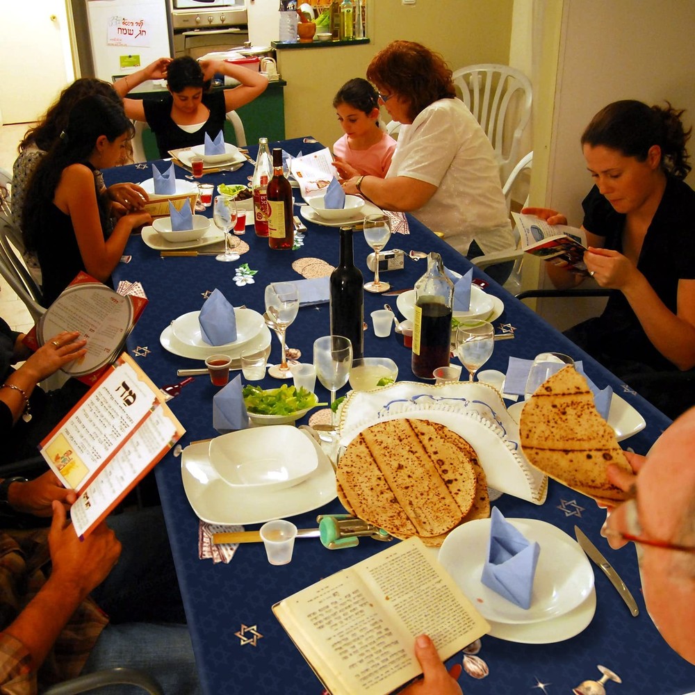 3Pack Happy Passover Tablecloth,Plastic Disposable Passover Tablecloth,Rectan...