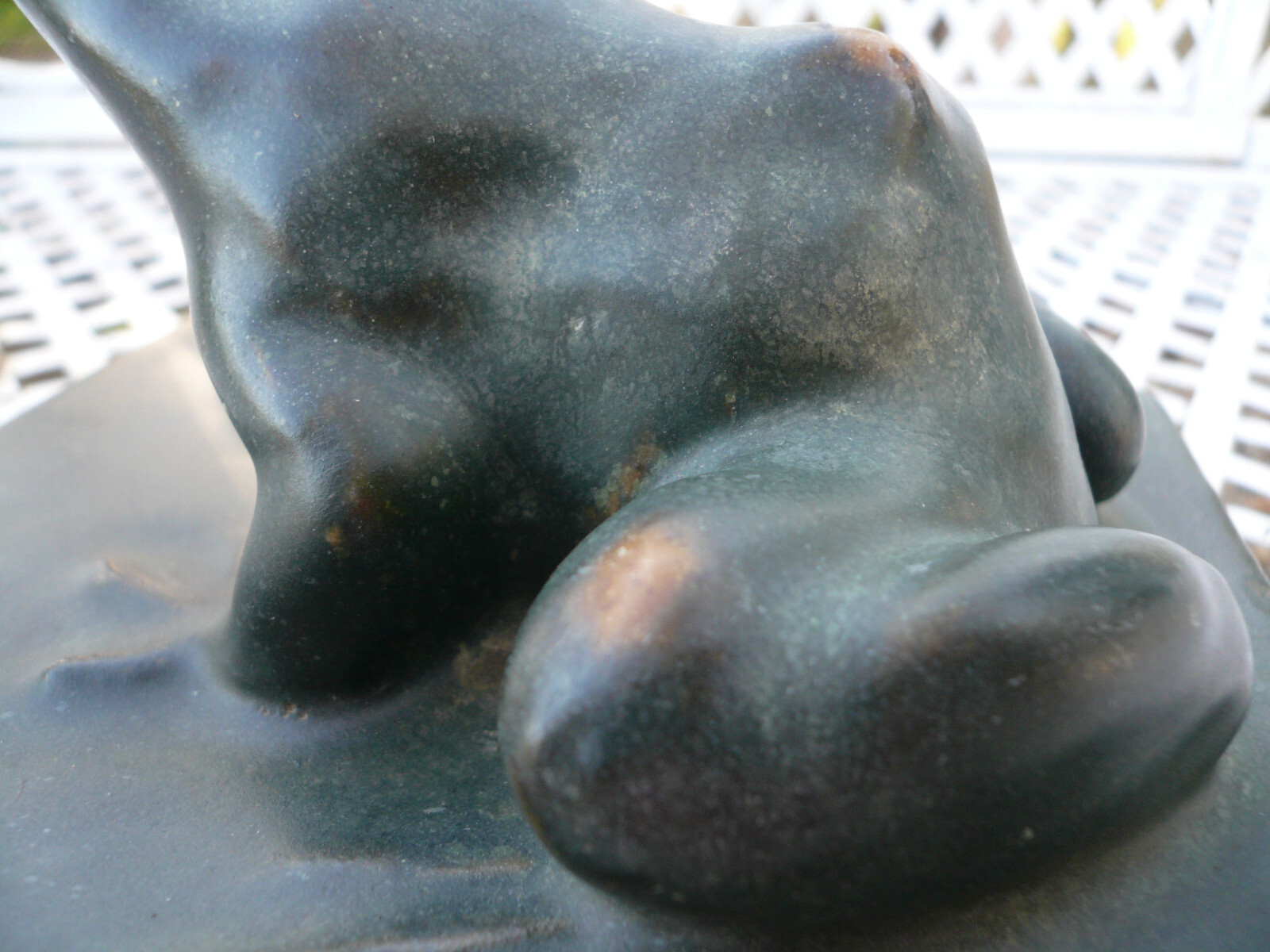 Antique Terra Cotta Garden Frog Fountain Topper Pottery Decor