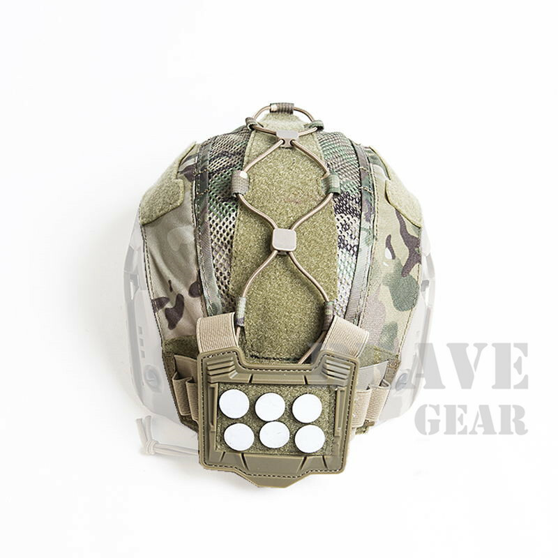 Tactical Mesh Helmet Cover/NVG Battery Pouch+Bungee for Maritime FAST SF Helmet