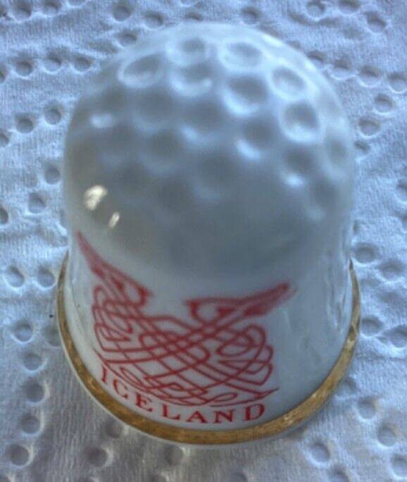 Collectible bone china thimble Iceland