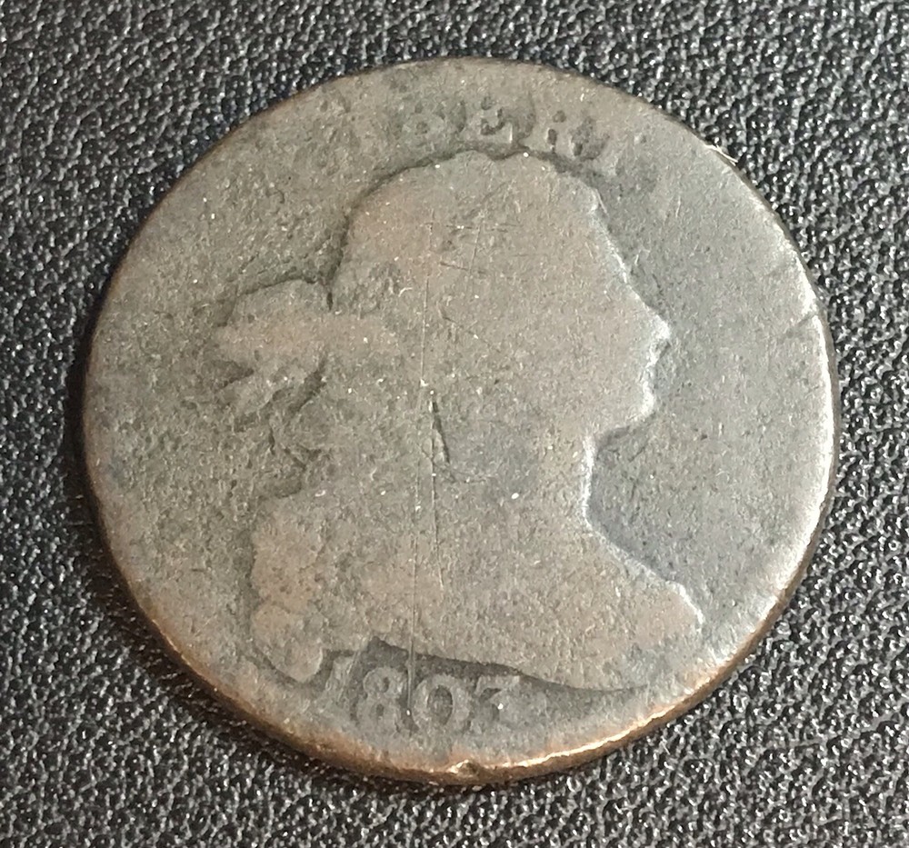 1803 Draped Bust Large Cent- Small Date- Large Fraction Variety