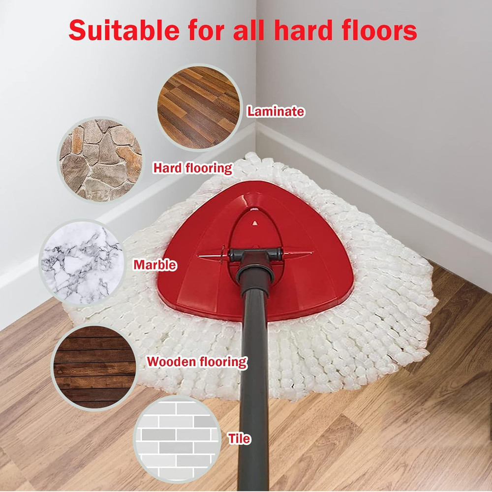 4 Pack Spin Mop Replacement Heads Microfiber Refill for Oceda Triangle Swivel...