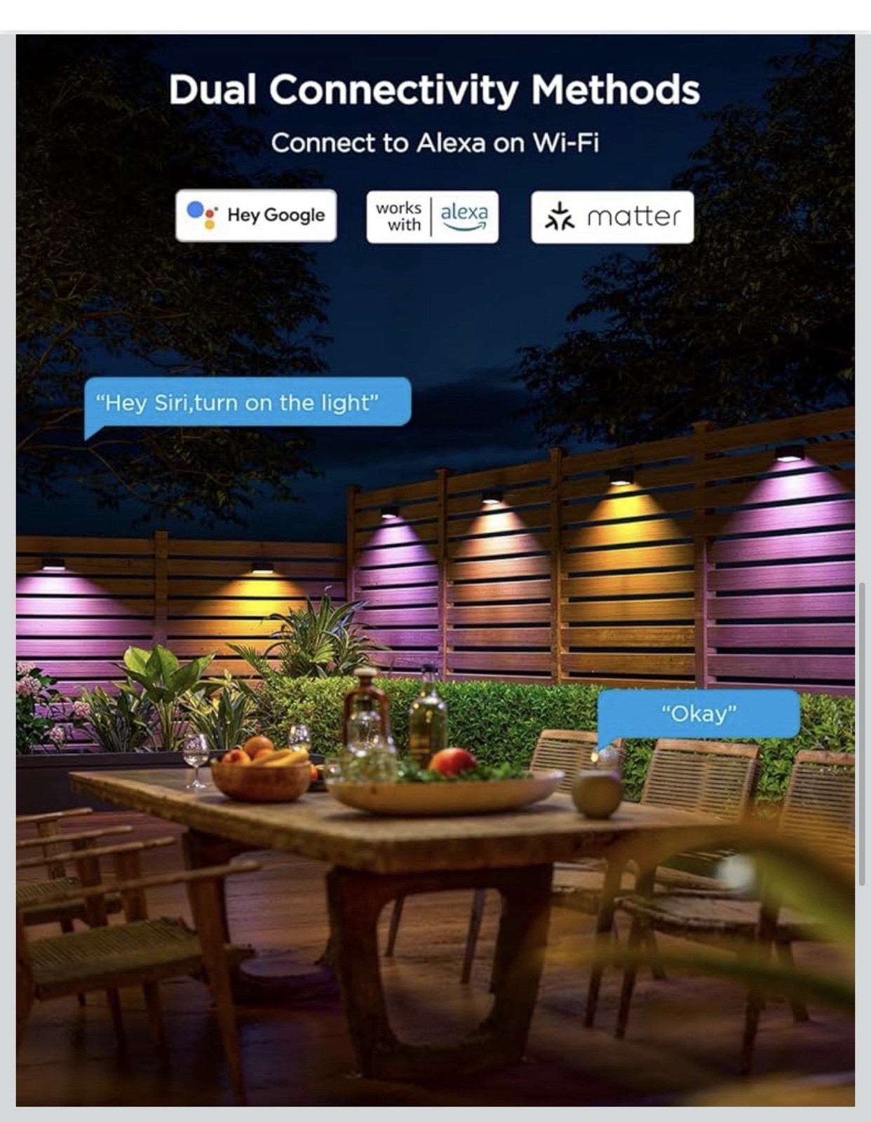 Govee Outdoor Deck Lights, Smart WiFi Outdoor Lights Work with Alexa 18 Lights
