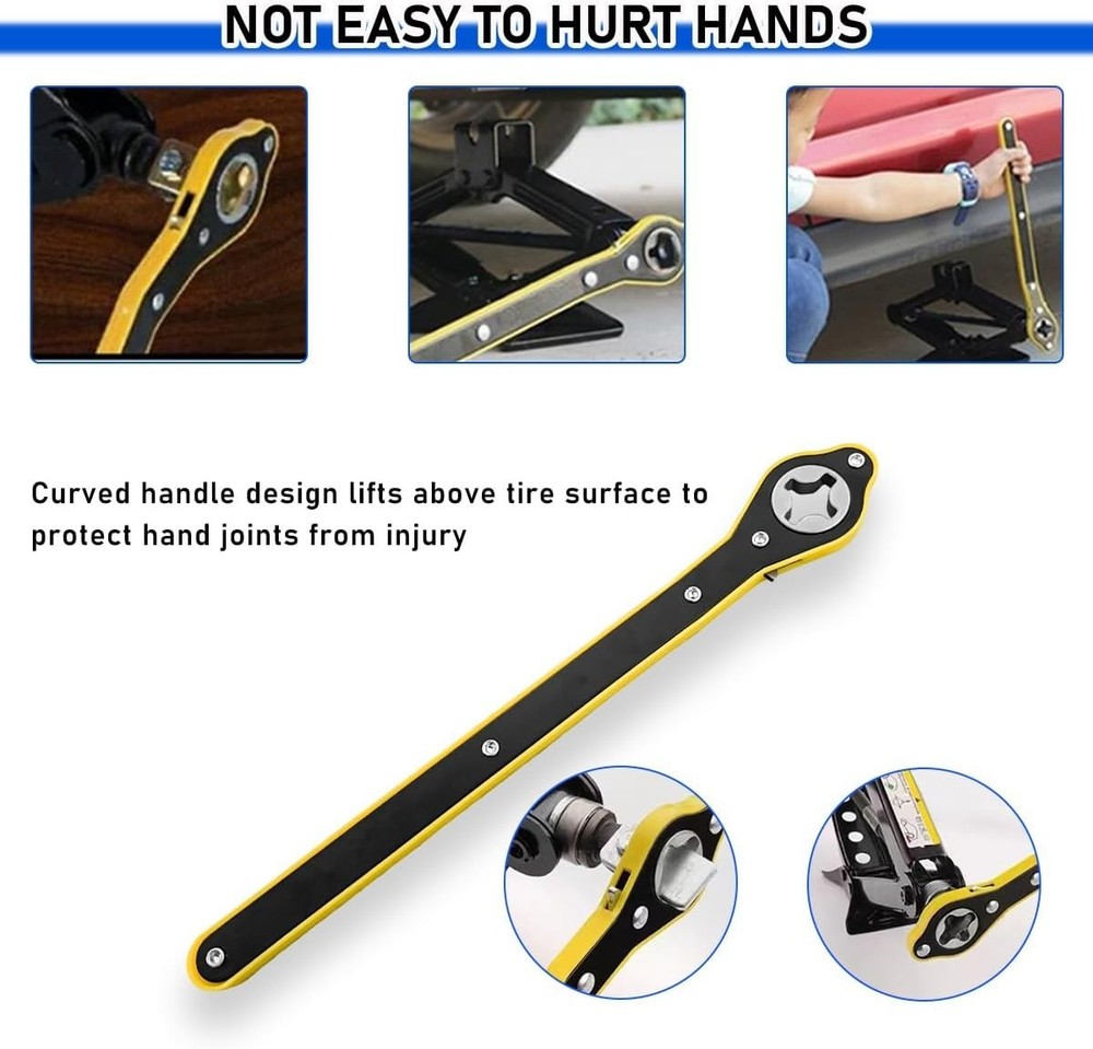 Durable 13.5 Inch Ratchet Wrench with Forward & Reverse for Quick Tire Changes
