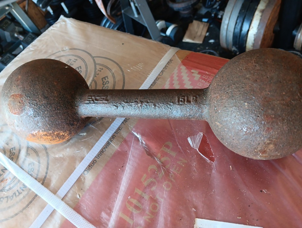Vintage 15 Lb Globe Dumbbell Excel