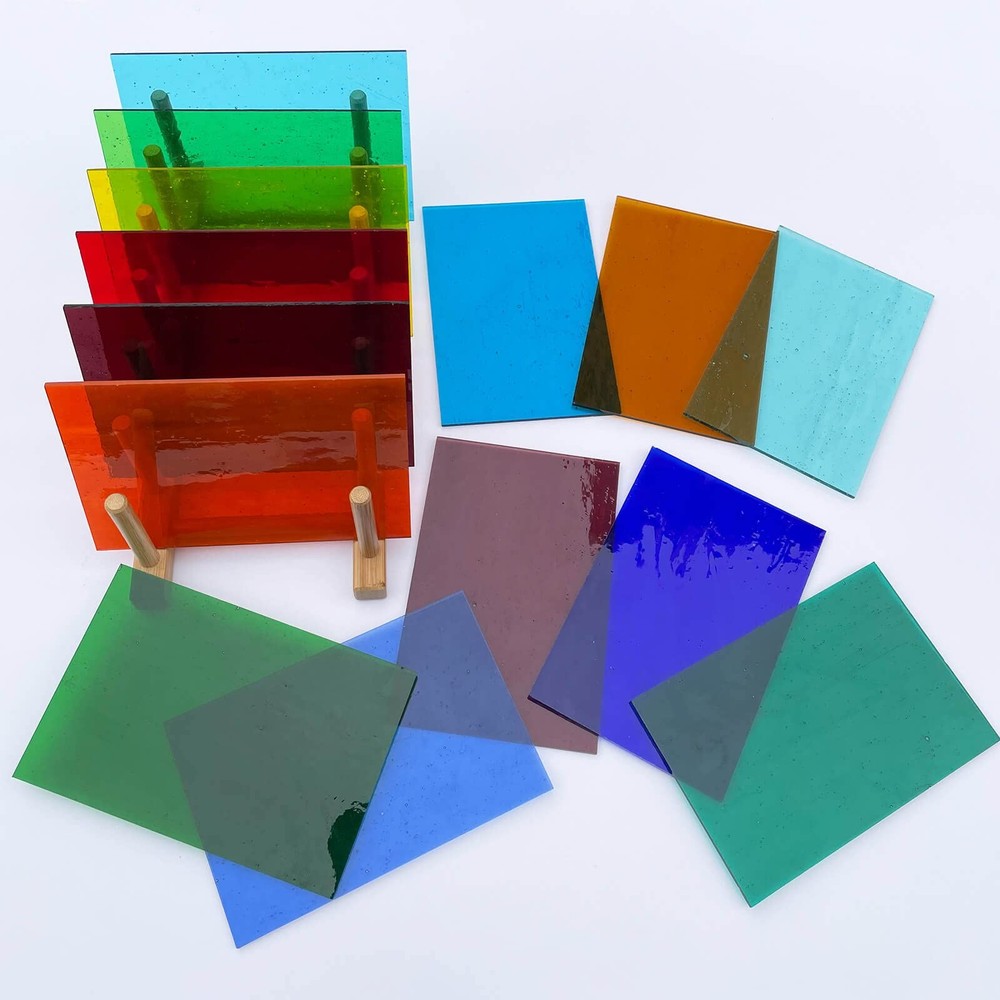 LITMIND 16 Sheets Transparent Stained 6"L*4"W(16pcs), Smooth