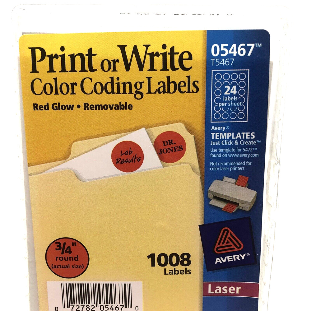 ORANGE Avery 3/4” ROUND LABEL DOT 05466 Color Coding Removable