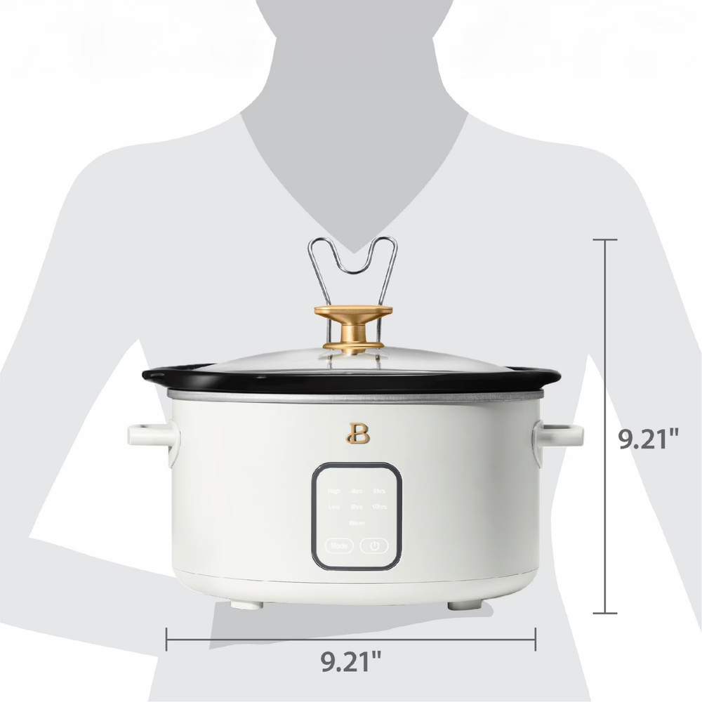 Beautiful 4 Qt Slow Cooker Touch Display Programmable Kitchen Cooker White Icing