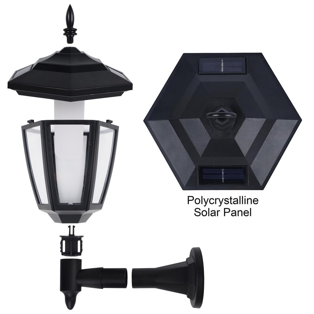 Dynaming 2 Pack Solar Flame Wall Lanterns Outdoor, Powered Mounted Sconce