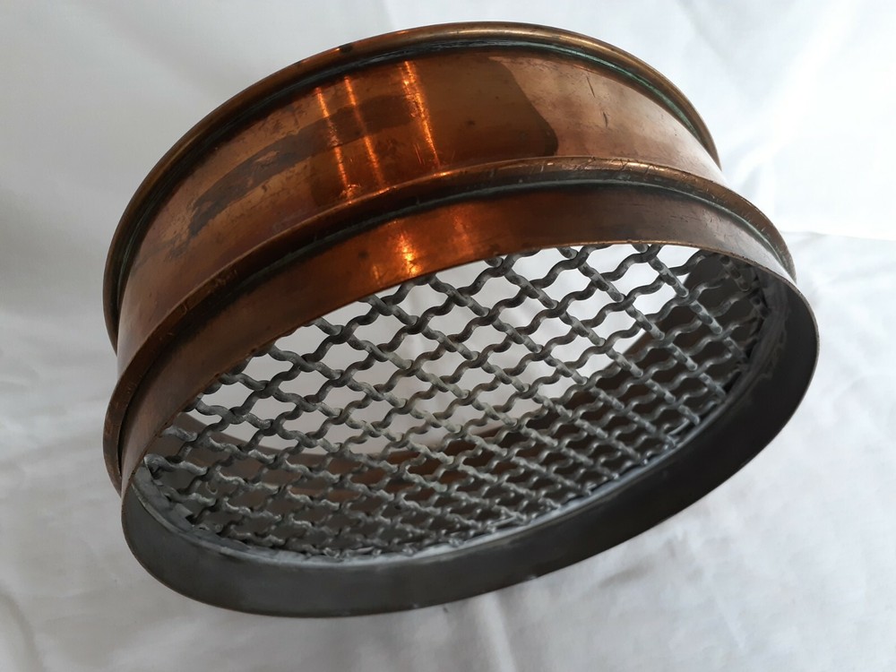 Antique Large 8" Sieve Brass Tyler Standard Testing Siftner Screen Sieve Scale