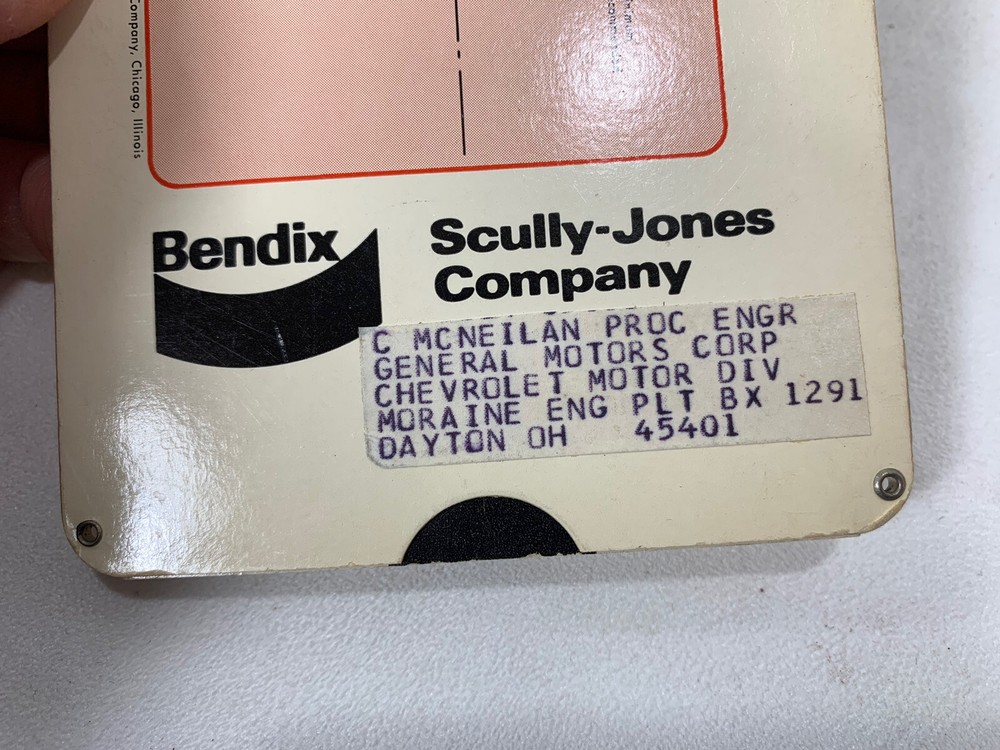 BENDIX Scully -Jones - Quick Lock Adjustable Adapters CALCULATOR Slide Chart
