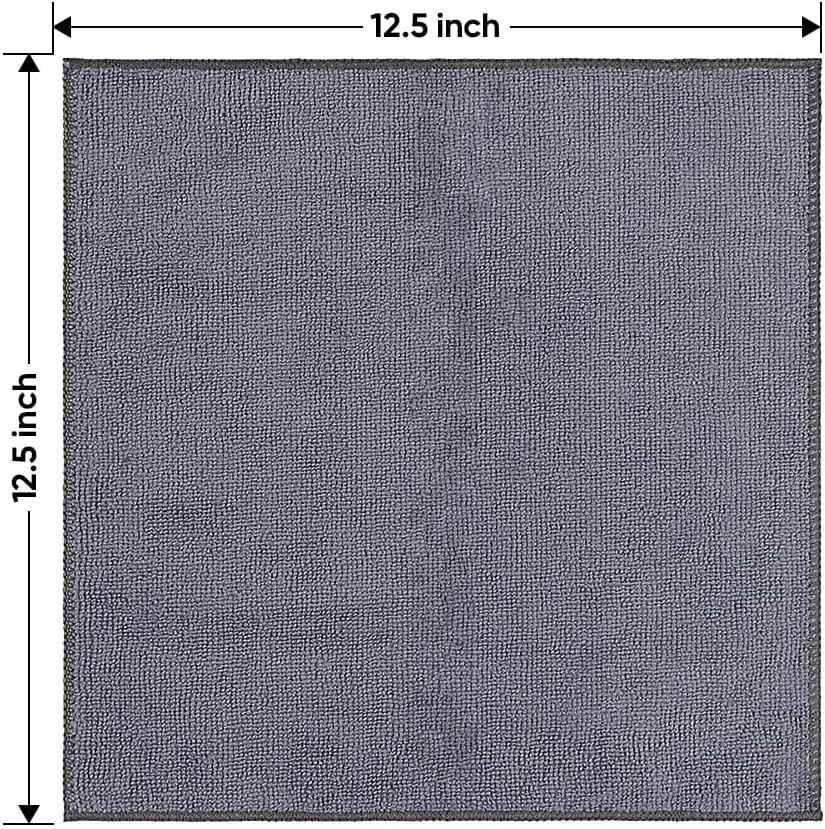 12 Pack Machine Washable Microfiber Cloths - Ultra Absorbent & Durable 12.5”
