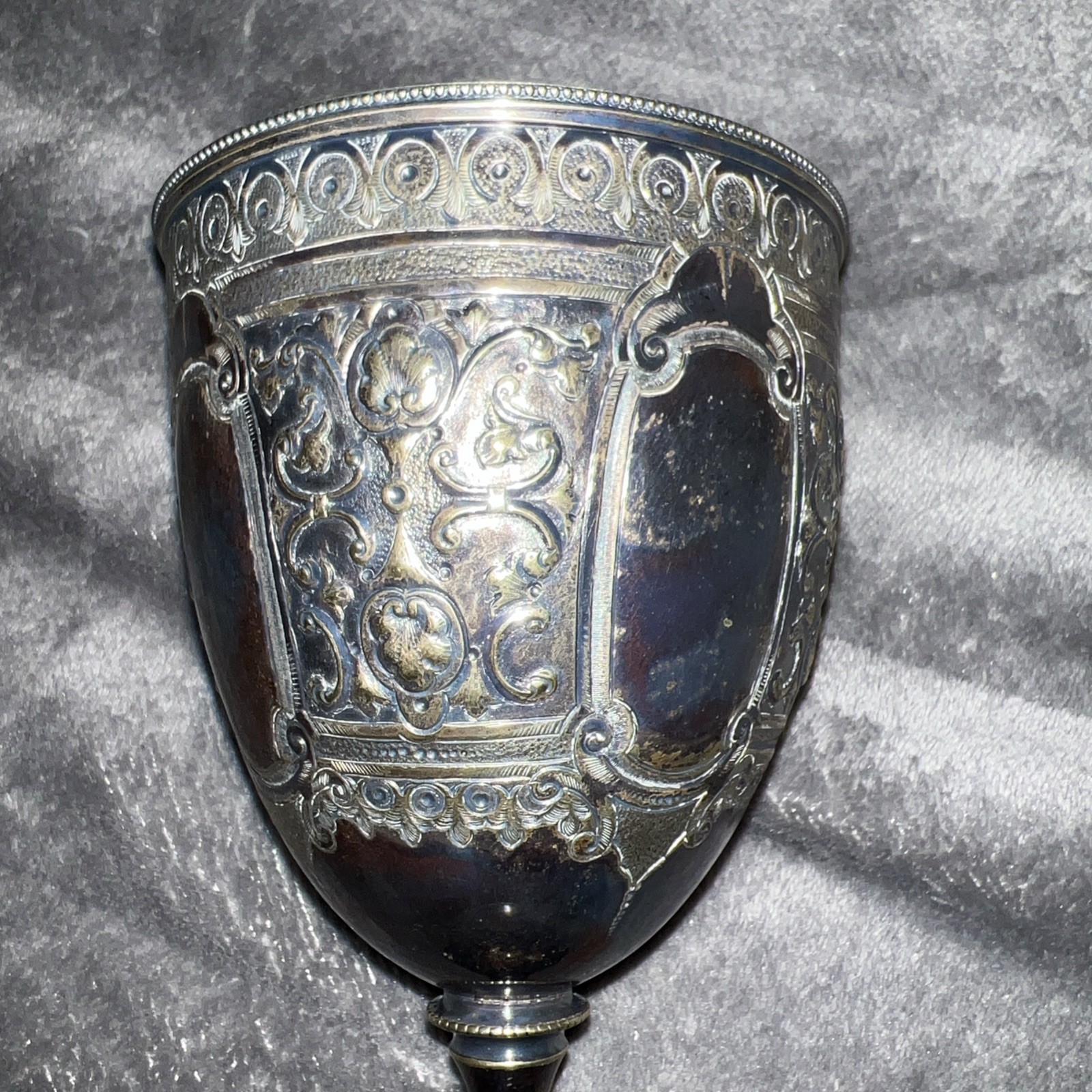 Antique Silver Plated(?) Church Goblet/Chalice Engraved xxster & Son 2693