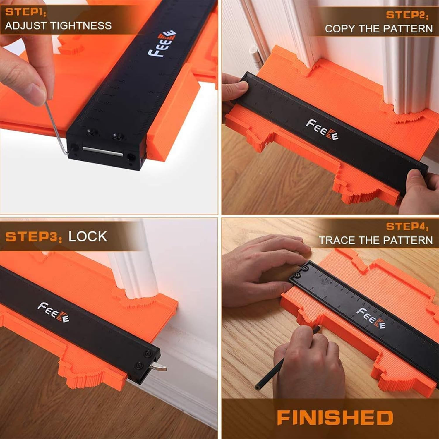 Contour Gauge (12 Inch) with Lock Profile Tool, Super Contour Duplicator Men Gif