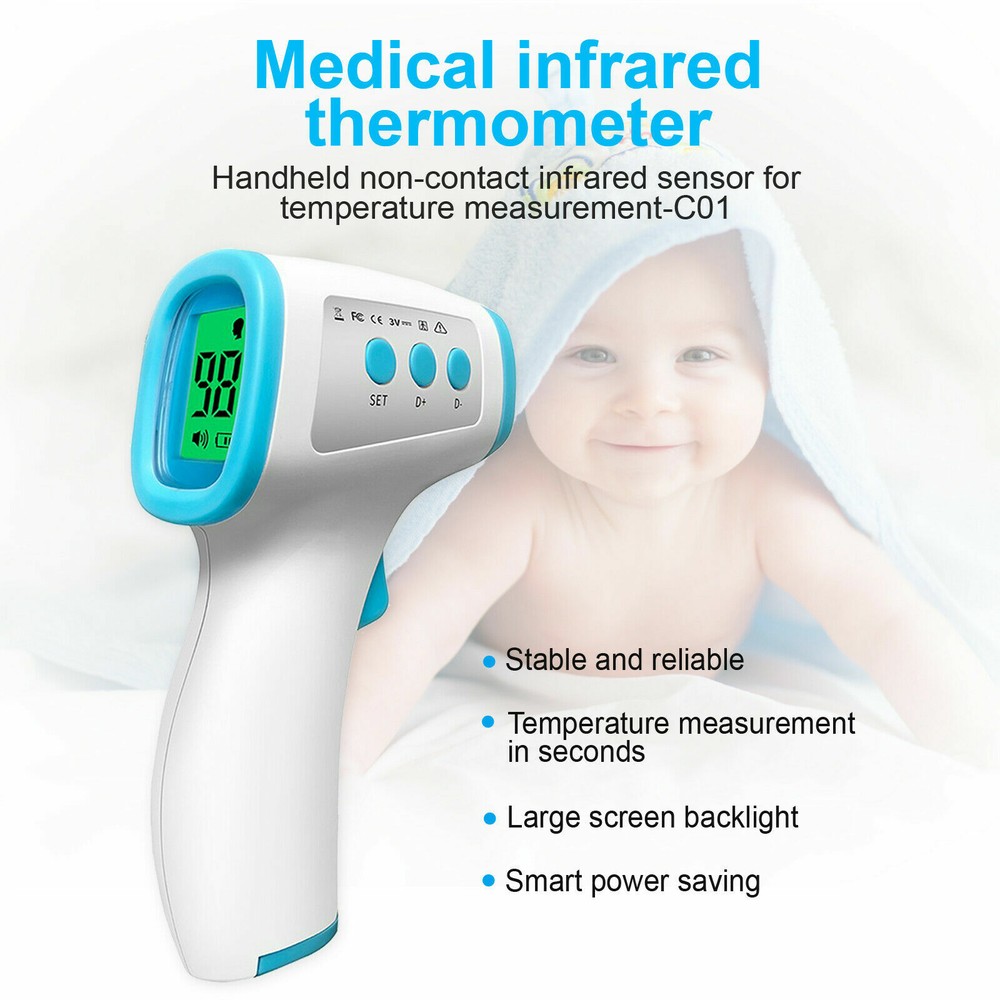 Forehead Thermometer Touchless Infrared Fever Temperature Indicator Digital
