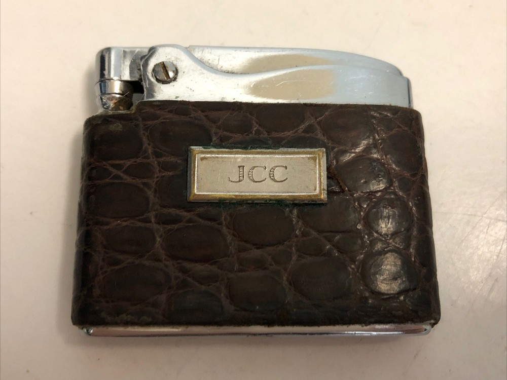 Vintage RONSON Adonis Lighter Brown Initials J.C.C. **READ**