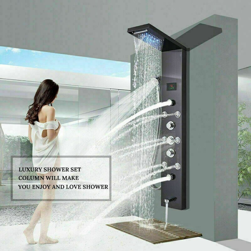 Rainfall Shower Panel Tower Faucet System Multi-Function Column Massage Body Jet