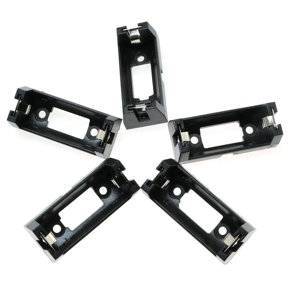 Eoutstanding CR123 Battery Holder 5PCS Black PCB Plugin Type CR123A Lithium Ba