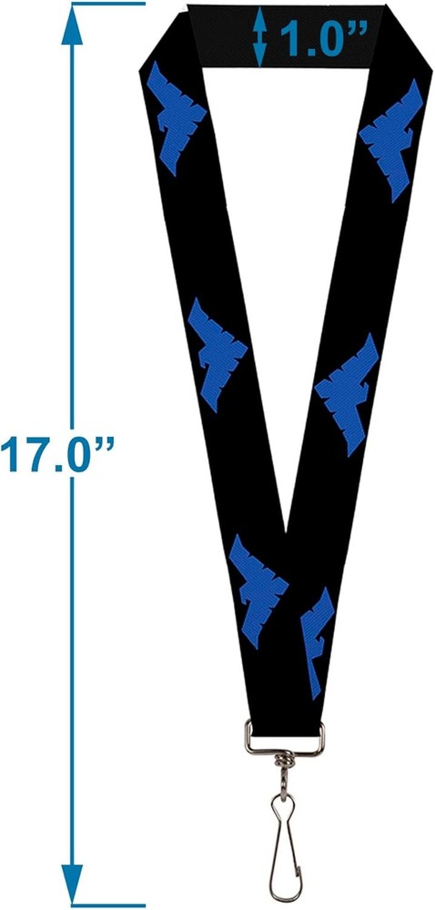 Buckle Down Lanyard-1.0"-Nightwing Logo Black/Blue One Size Multicolor