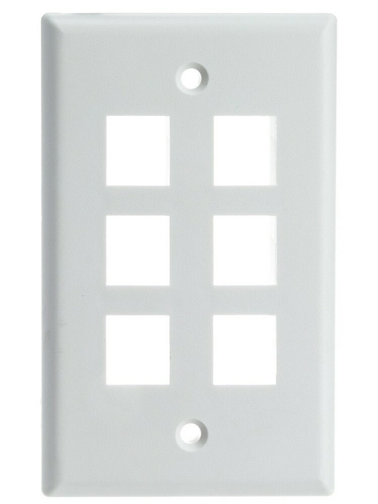 Wall Plate for Cat5e Cat6 Cat7 Keystone RJ45 Jack White 1 2 3 4 6 Ports Hole Lot