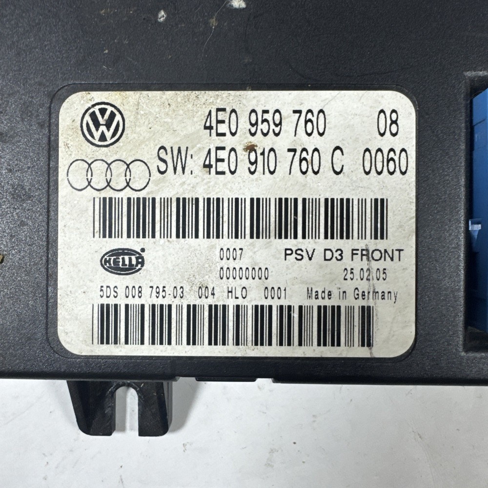 04-10 Audi A8 S8 Left Driver Side Memory Seat Control Module OEM