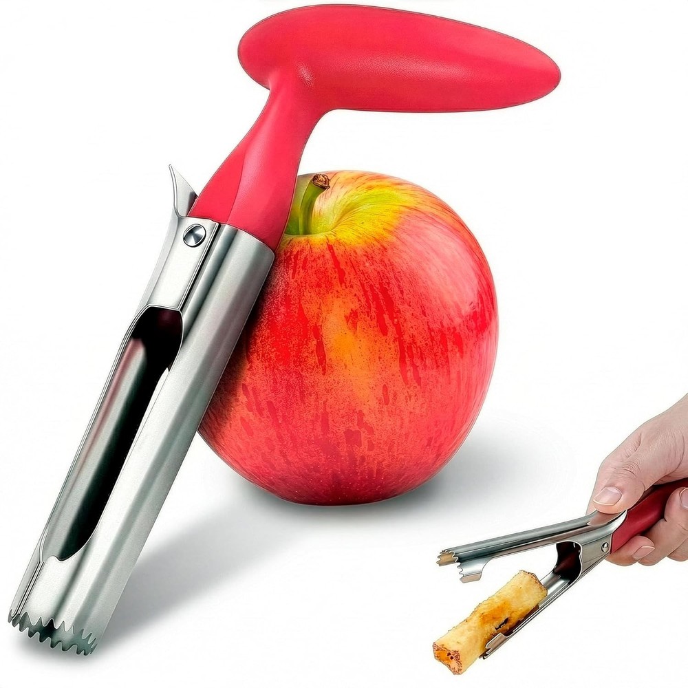 Apple Corer Tool – Stainless Steel Apple Core Remover with Durable Plastic Han