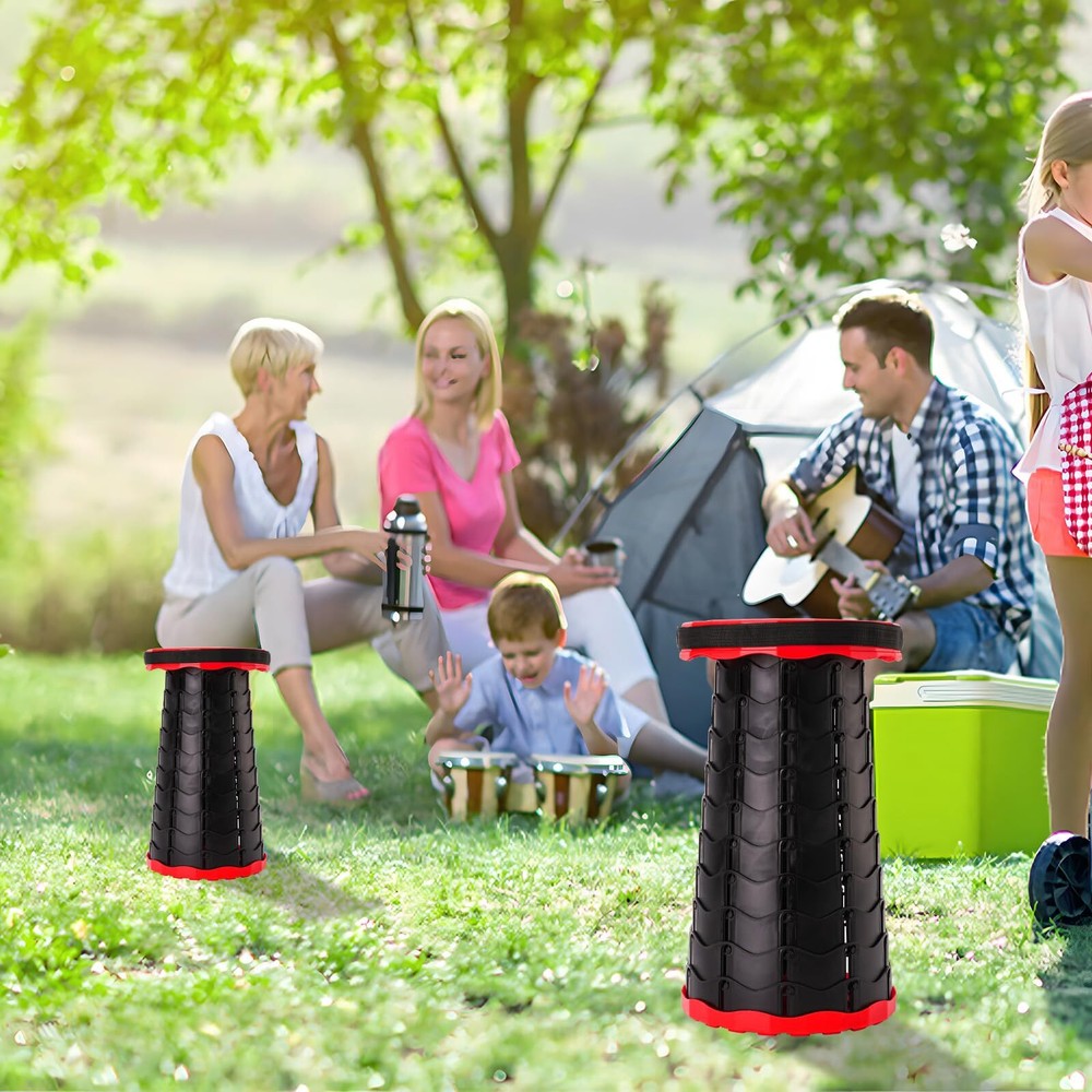 Collapsible Camping Stool Foldable Telescopic Retractable Sitting Camp Chair
