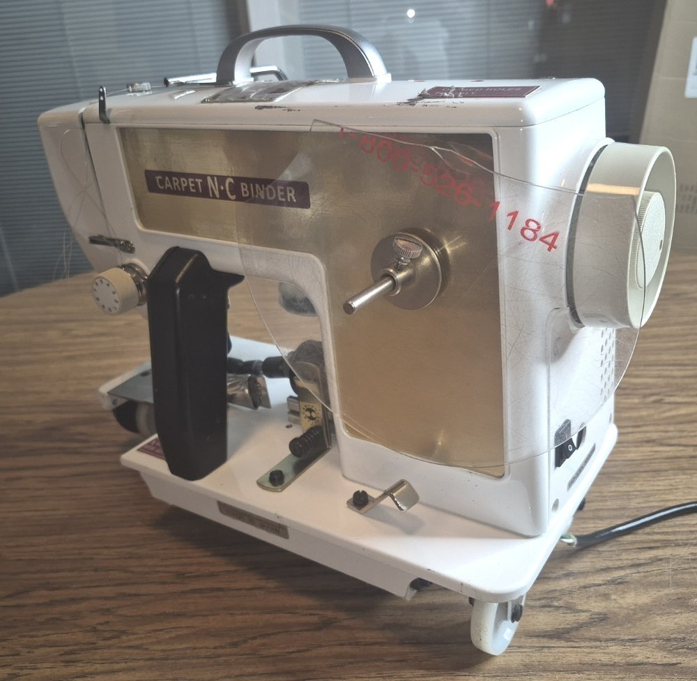 NC N-C CARPET BINDER SEWING MACHINE - MODEL PBS-2A - WORKING