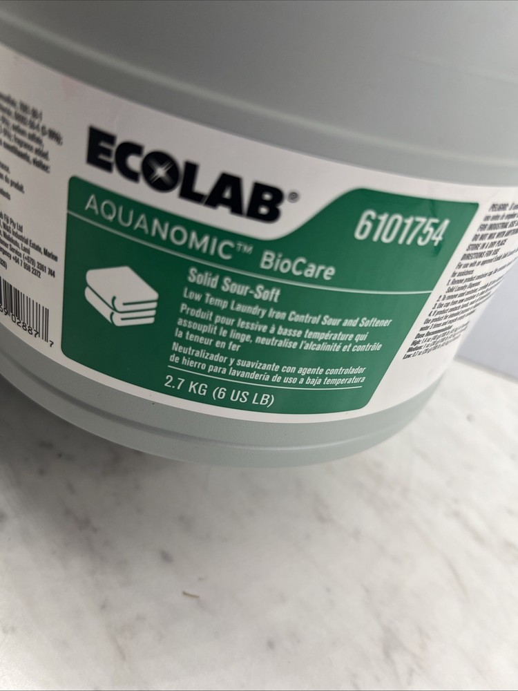 (2) Ecolab 6101754 Aquanomic Biocare Solid Sour-Soft | 6lbs Unit
