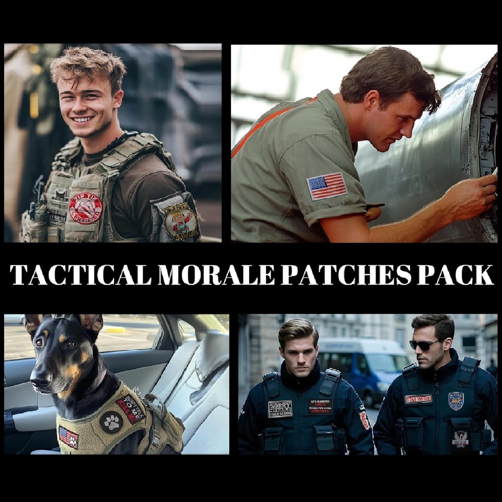 20 Pieces Random Tactical Morale Patch Bundle, Full Embroidery Loop and Hook ...
