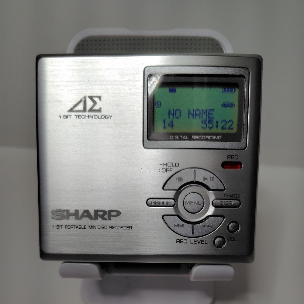 SHARP MD-DR7-S MiniDisc Recorder Portable 1bit MD Player Silver Audio Tested