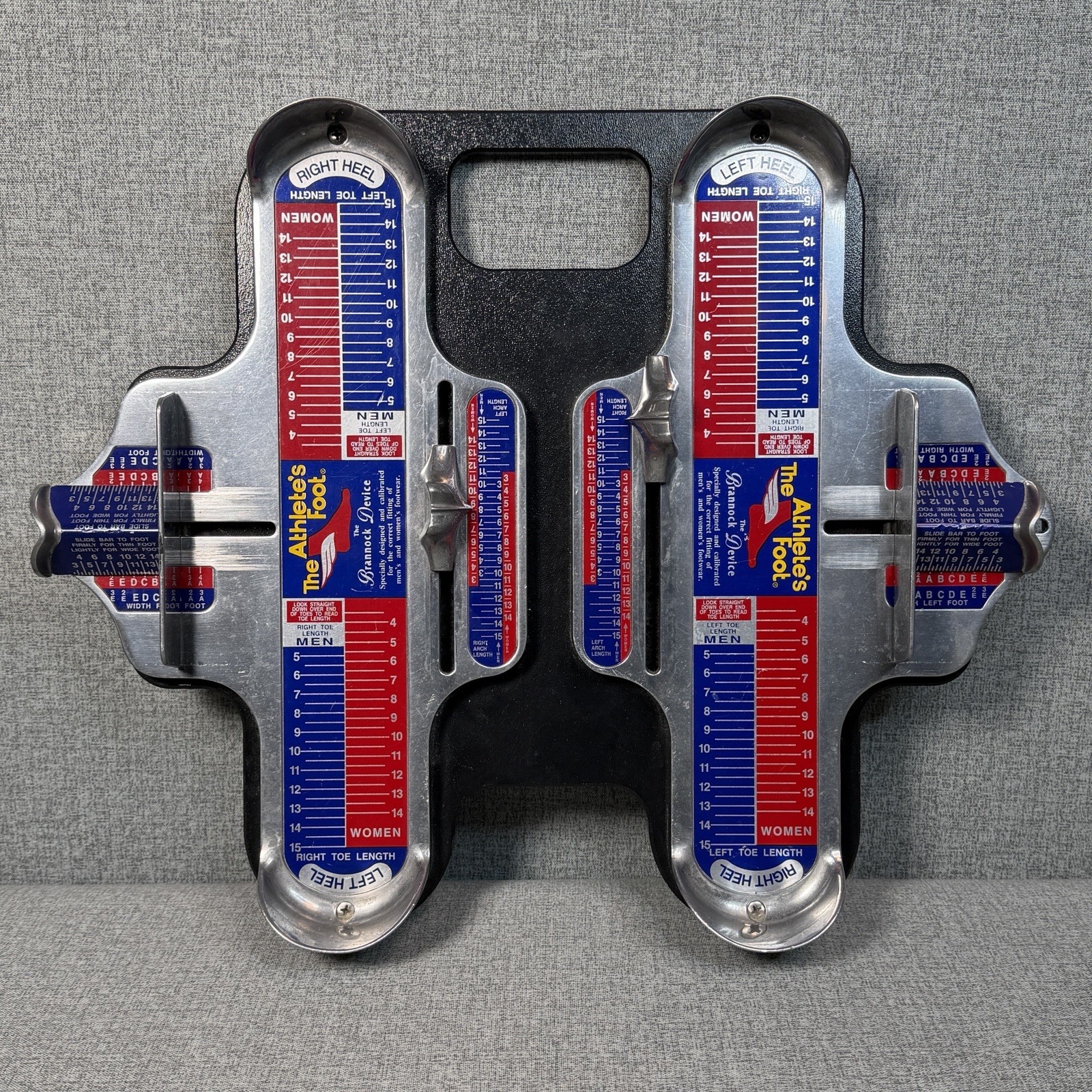 Rare 90s The Athletes Foot Brannock Device Double Board Store Display Shoe Sizer