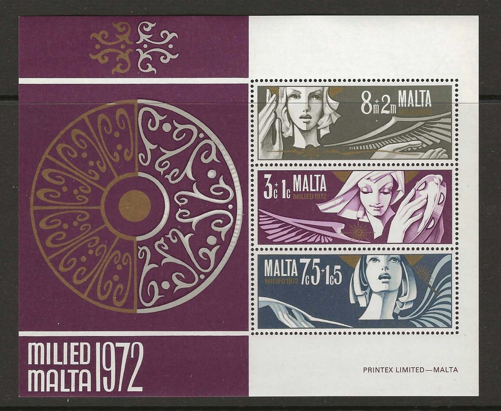 Malta 1972 christmas MNH  MS (m028)