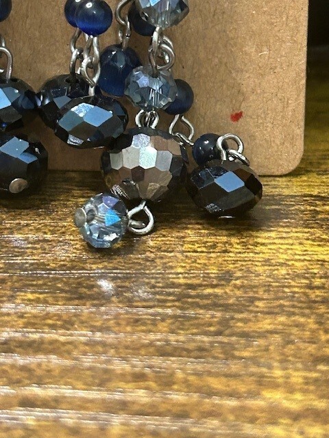 Blue Glass Beaded Earrings