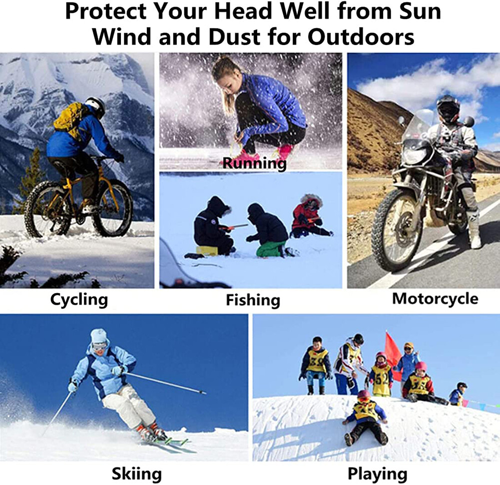2 Hole Full Face Mask Thin Balaclava UV Protection Ski Sun Hood for Men Women