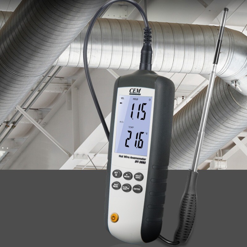 DT-3880 Handheld Thermal Anemometer High-Precision Sensor Wind Speed Meter