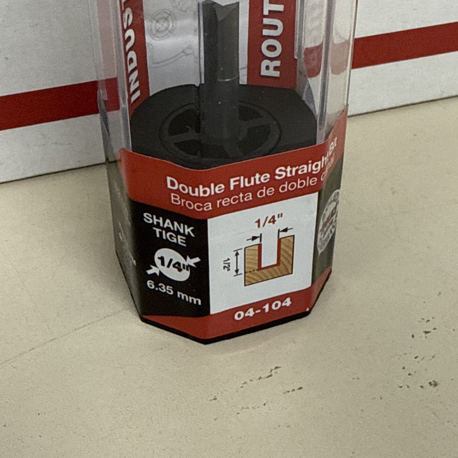 Freud 04-104 1/4" Double Flute Straight Bit, 1/4" Shank, 1/2" Cutting Depth