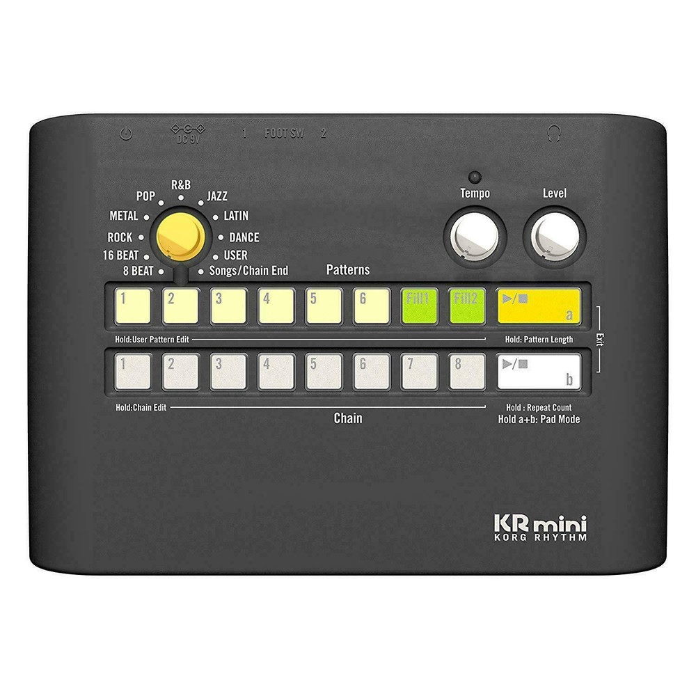 Korg KR Mini - Rhythm Drum Machine Recording Practicing Patterns w/Speaker