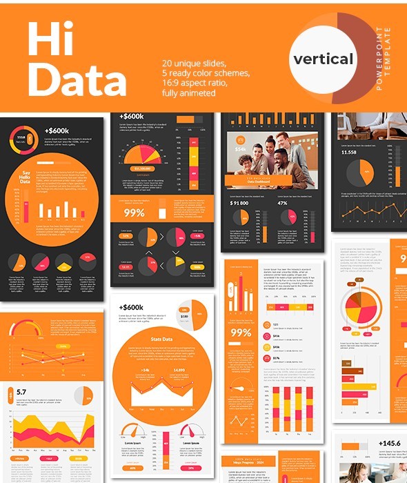 Hi Data PowerPoint Presentation Template by SanaNik