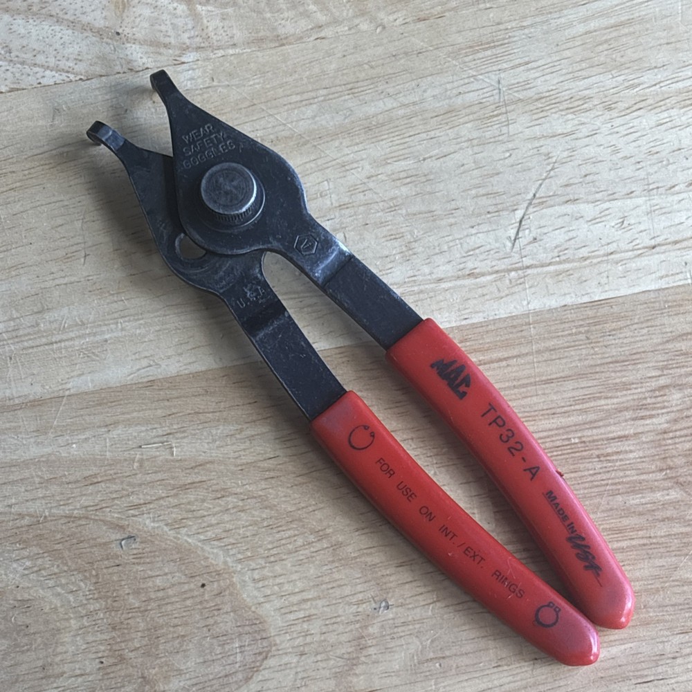 Mac Tools 90 Degree Internal External Snap Ring Pliers Reversible TP32-A USA
