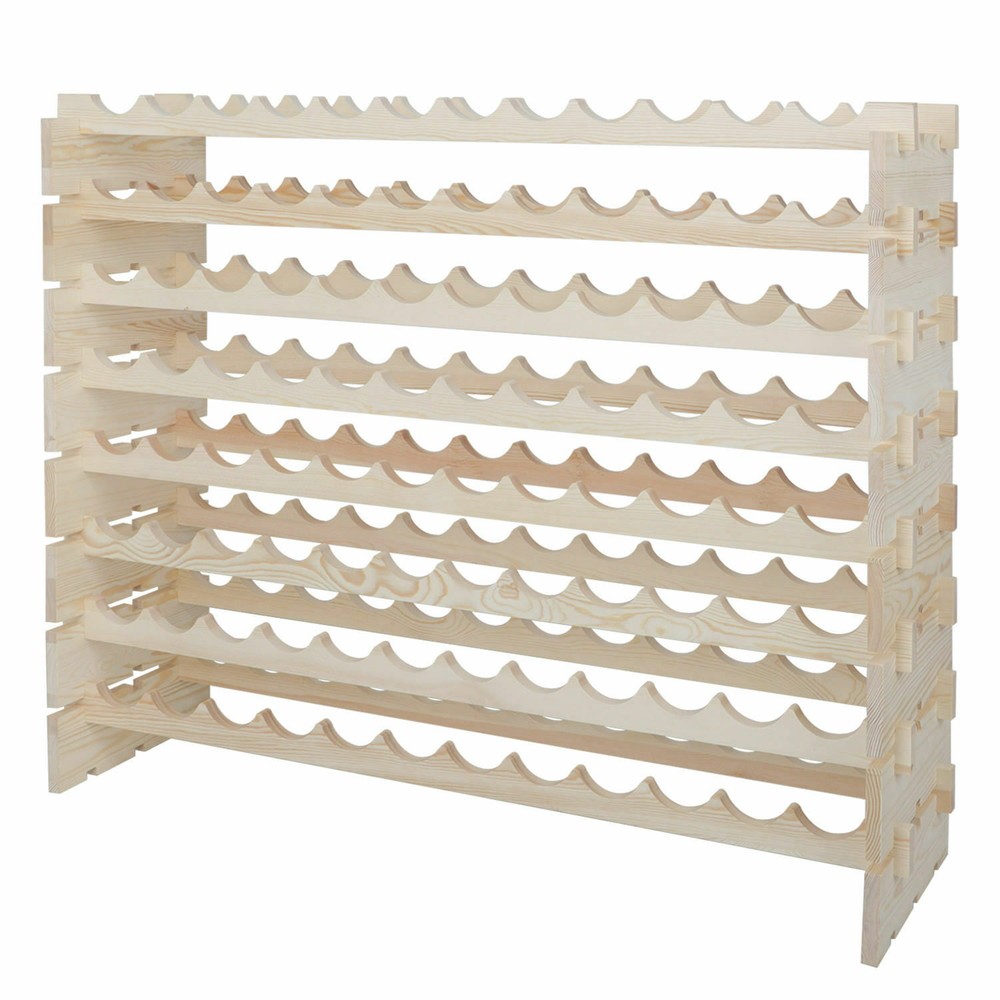 2X 96 Bottles Holder Wine Rack Stackable Storage 8 Tier Solid Wood Display