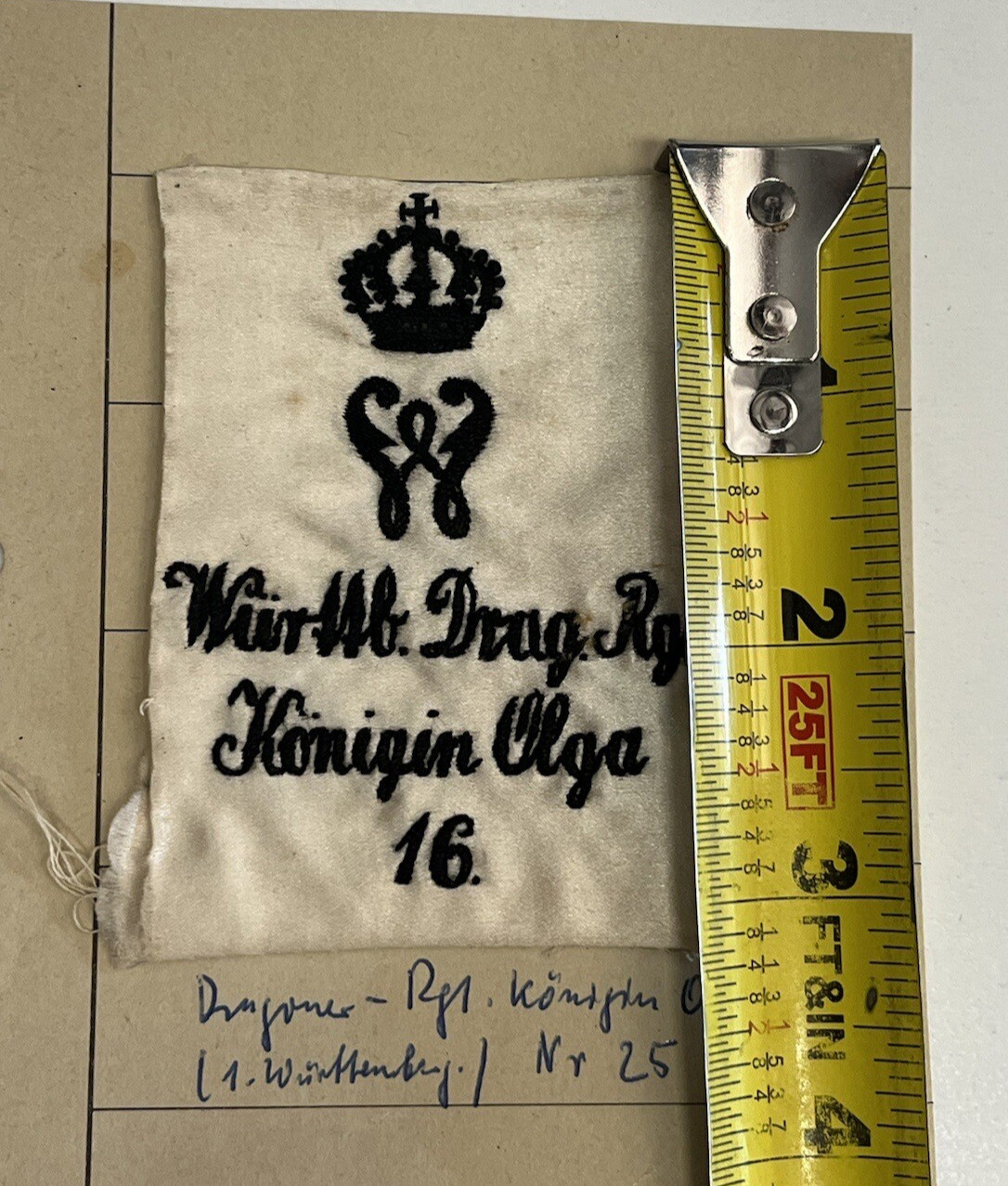 Vintage Kaiser Wilhelm Dragoner Regiment German Military Cloth Patch Prussia WWI