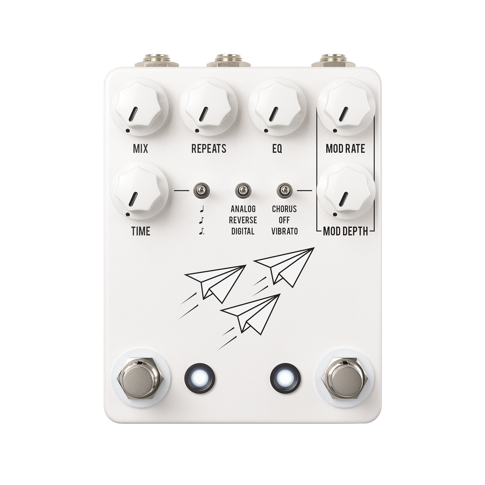 JHS Pedals Flight Delay Reverse Analog Digital Chorus Vibrato White