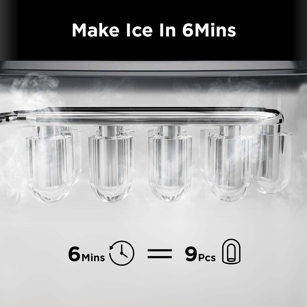Silonn Countertop Ice Maker Machine - Auto-Cleaning Portable Ice Maker