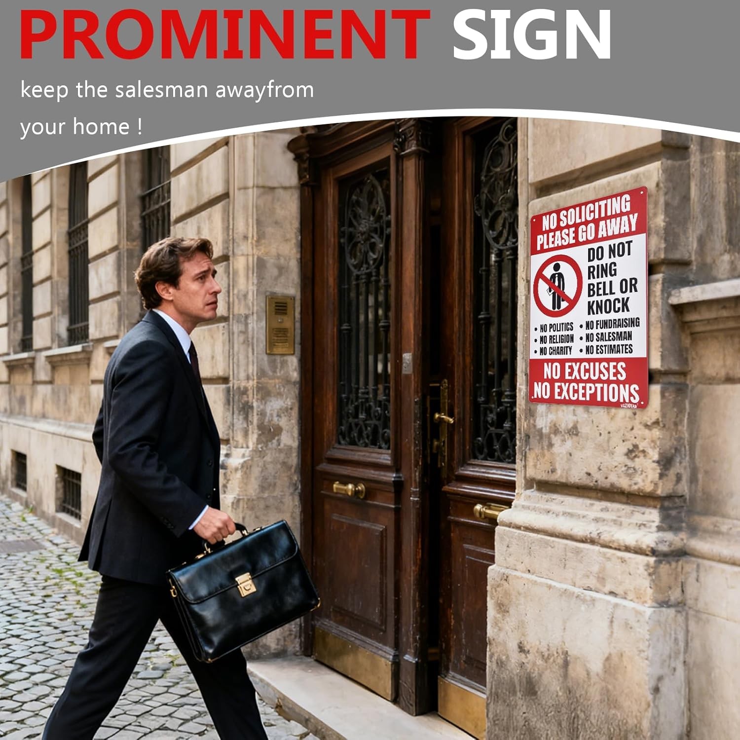 No Soliciting Sign for House,No Soliciting Signs for Home，Do Not Knock Please