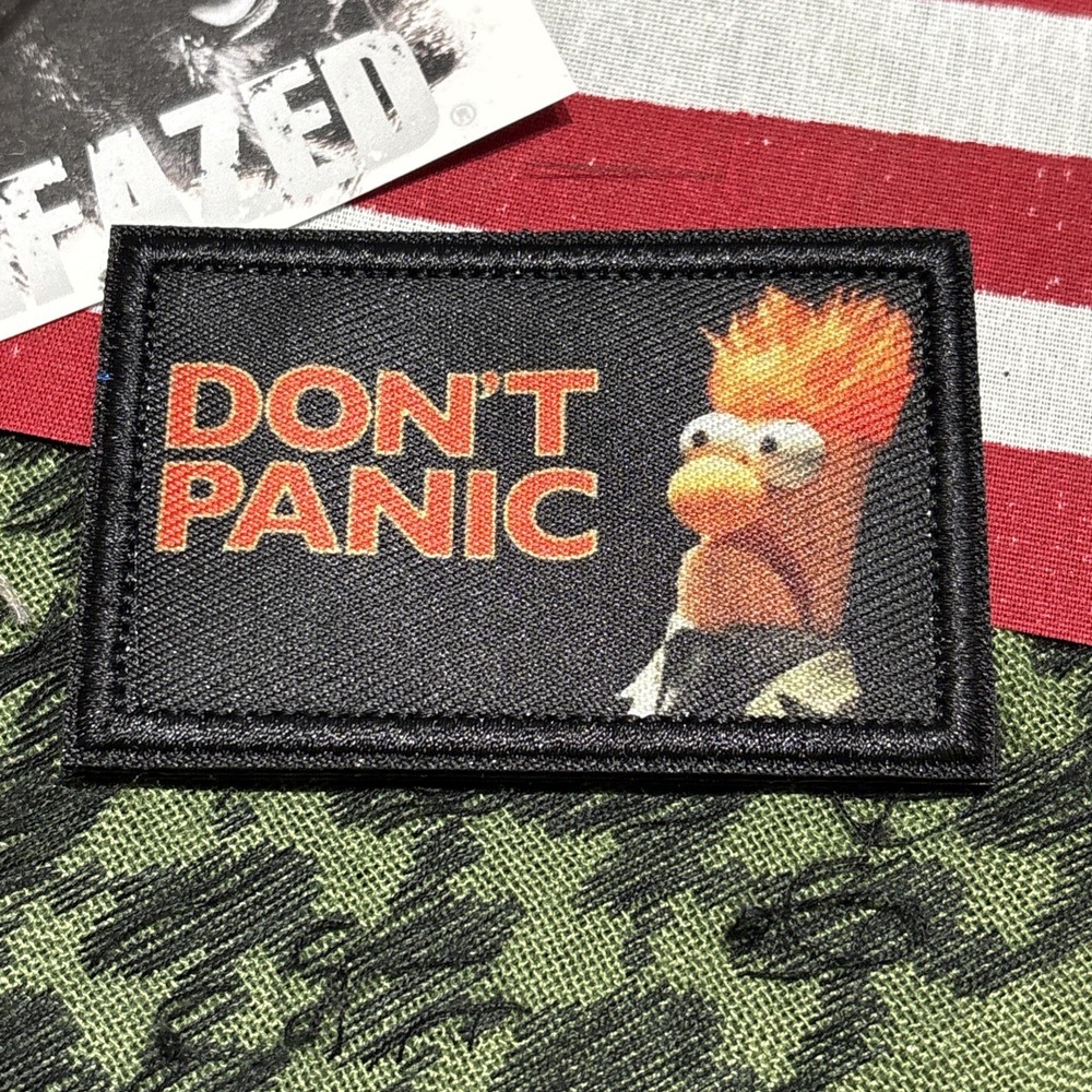 Beaker Muppets Don’t Panic Tactical Hook Loop Patch High Quality 2x3”