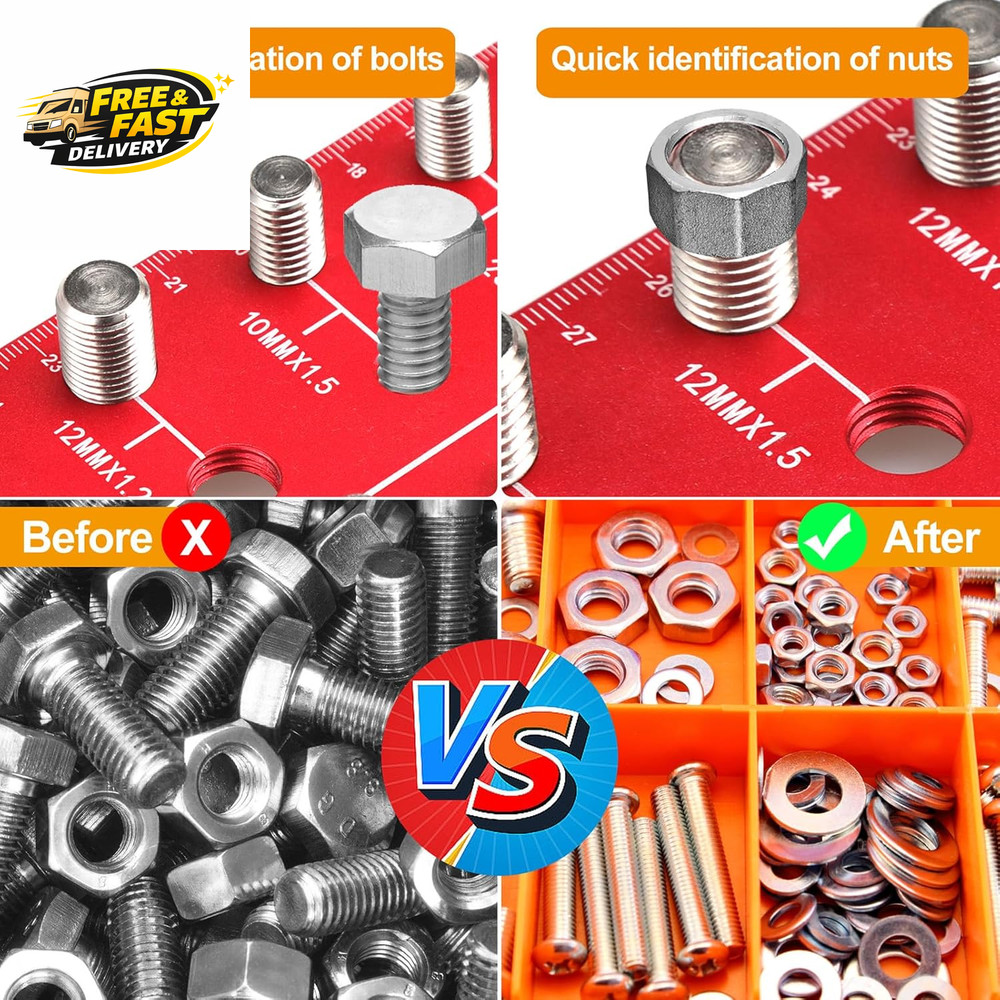 Thread Checker - 55 Nut & Bolt Thread Checker, Bolt Size and Thread Gauge 19