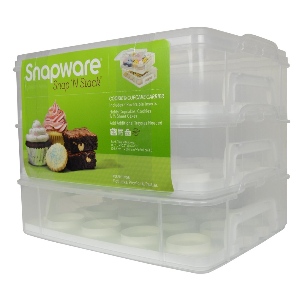 (2-Layer, 24 Cupcakes Plastic Detachable Cupcake Carrier Storage Container Wi...